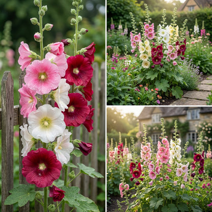 Mixed Hollyhock Flower Seeds for Planting - Colorful Biennial Blooms for Your Garden