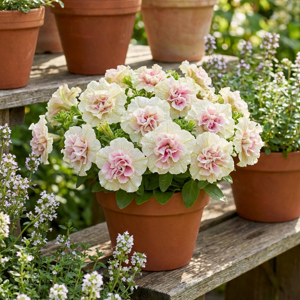 White Pink Double Petunia Flower Seeds for Planting  Seed for Lush Blooms, Ideal for Garden Beautification