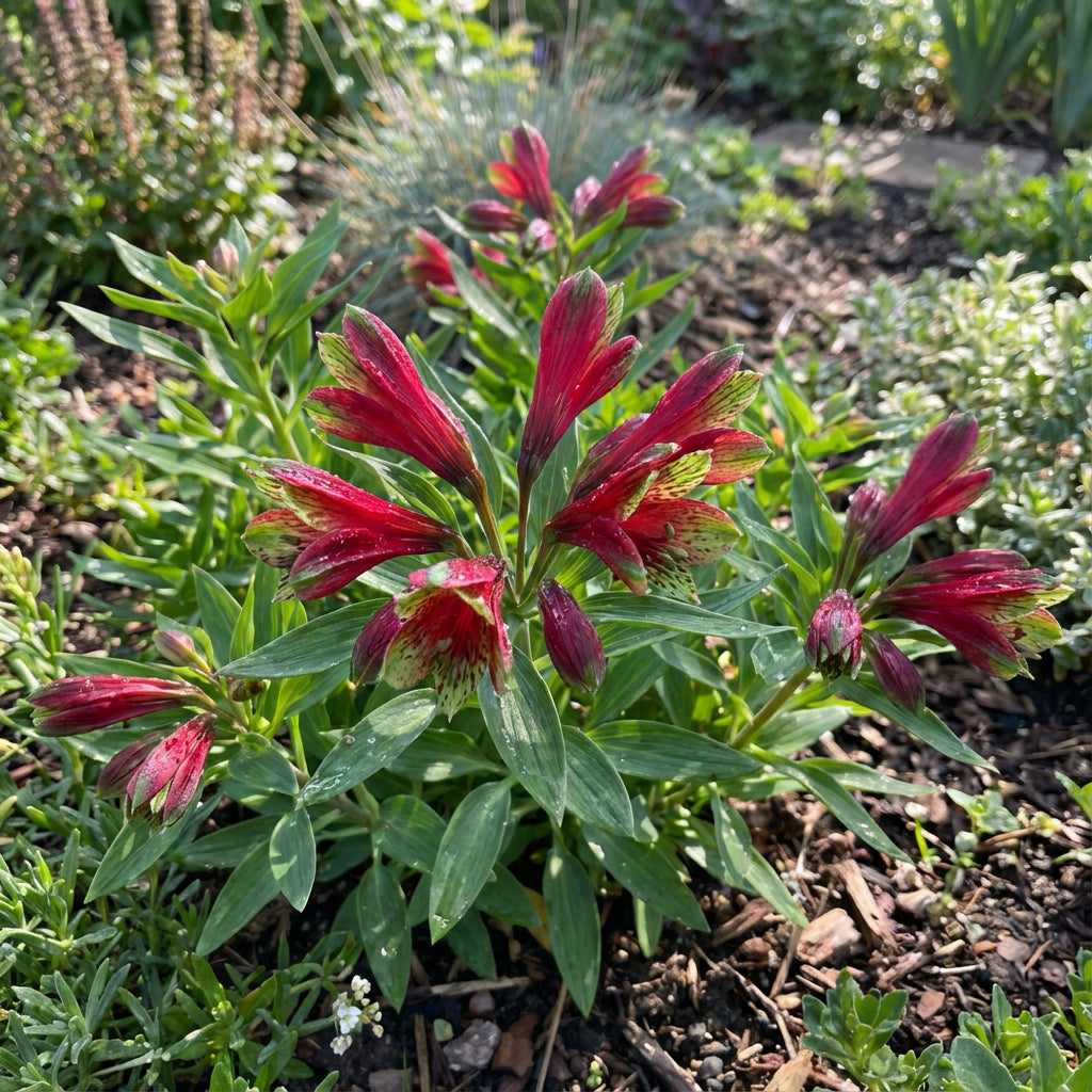 Red Alstroemeria Psittacina Flower Seeds for Planting - Vibrant Annual Blooms