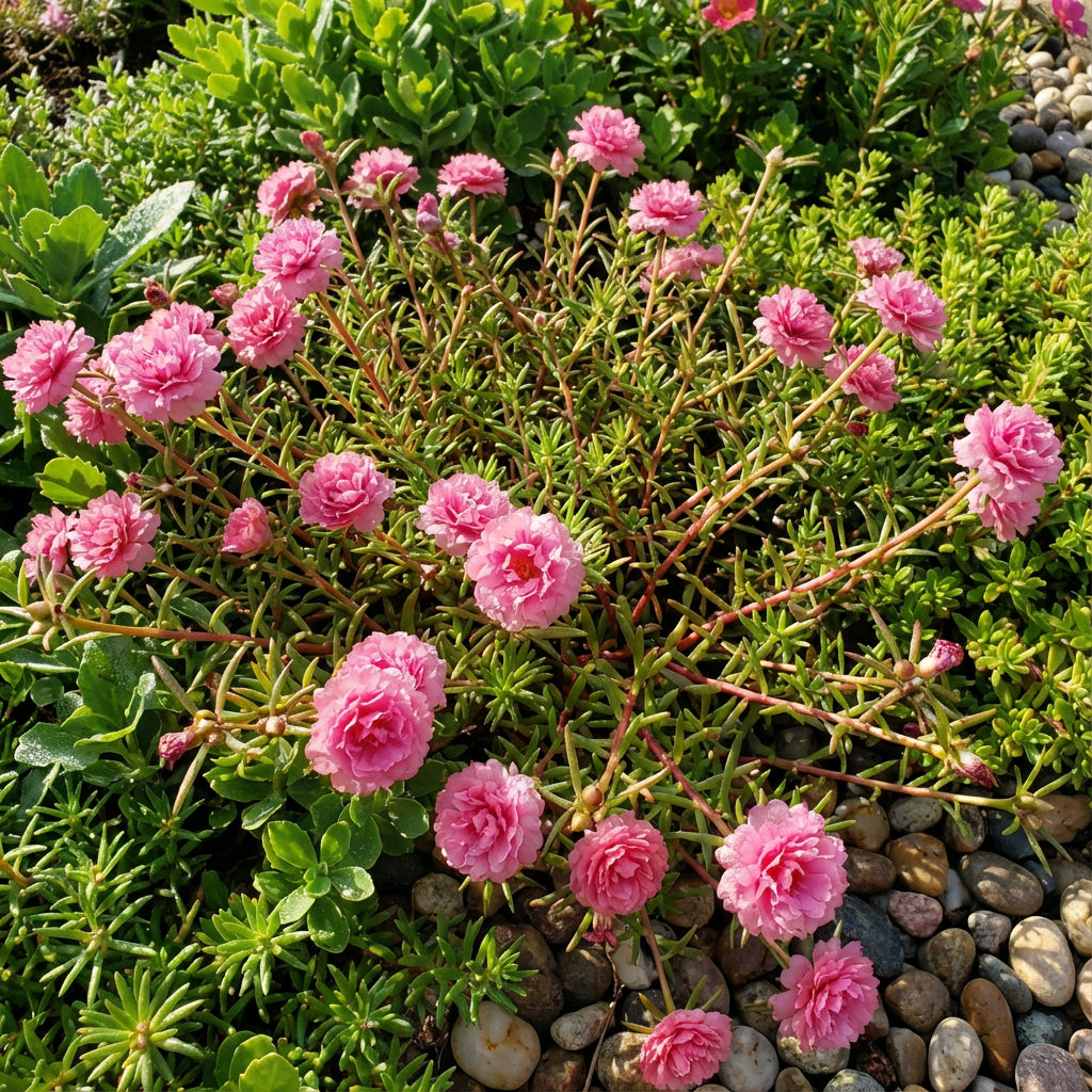 Pink Portulaca Grandiflora Seeds for Planting | Vibrant Annual Flowers