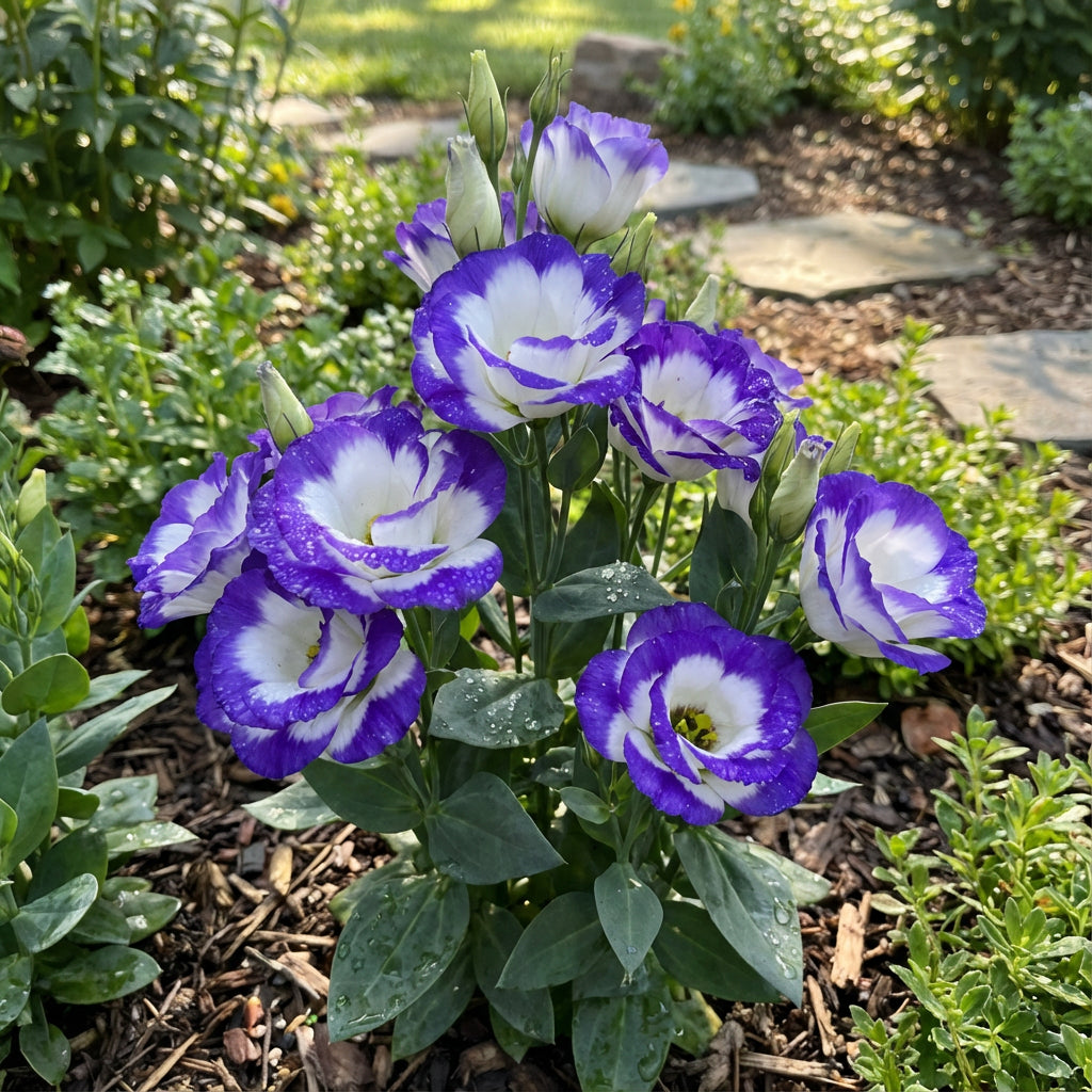 Blue and White Eustoma Flower Seeds for Planting