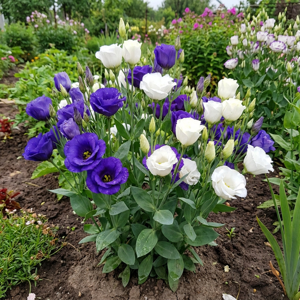 Blue and White Eustoma Flower Seeds for Planting