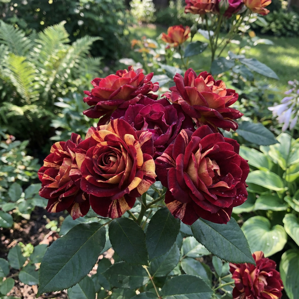 Dynamisches Pflanzen mit roten und gelben Rosensamen