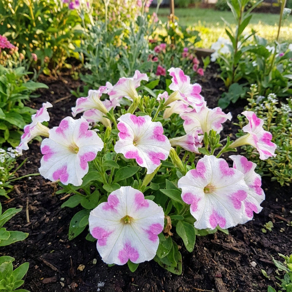 White Pink Petunia Flower Planting Seeds for Vibrant and Colorful Garden Displays