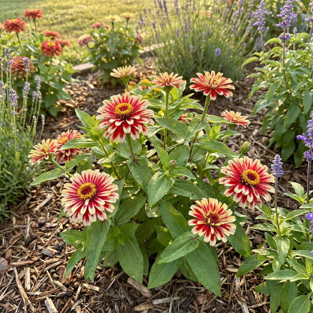 Zinnia Flower Seeds in Red and Cream for a Beautiful Garden Color pop