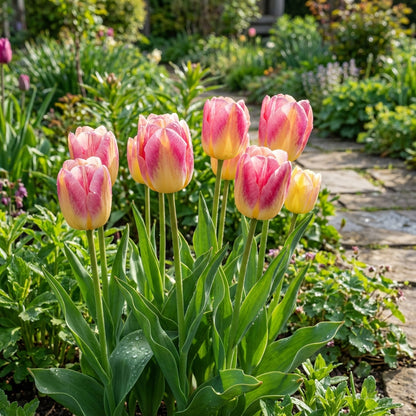 Pink and Yellow Tulip Flower Seeds for Planting - Beautiful Spring Blooms for Your Garden