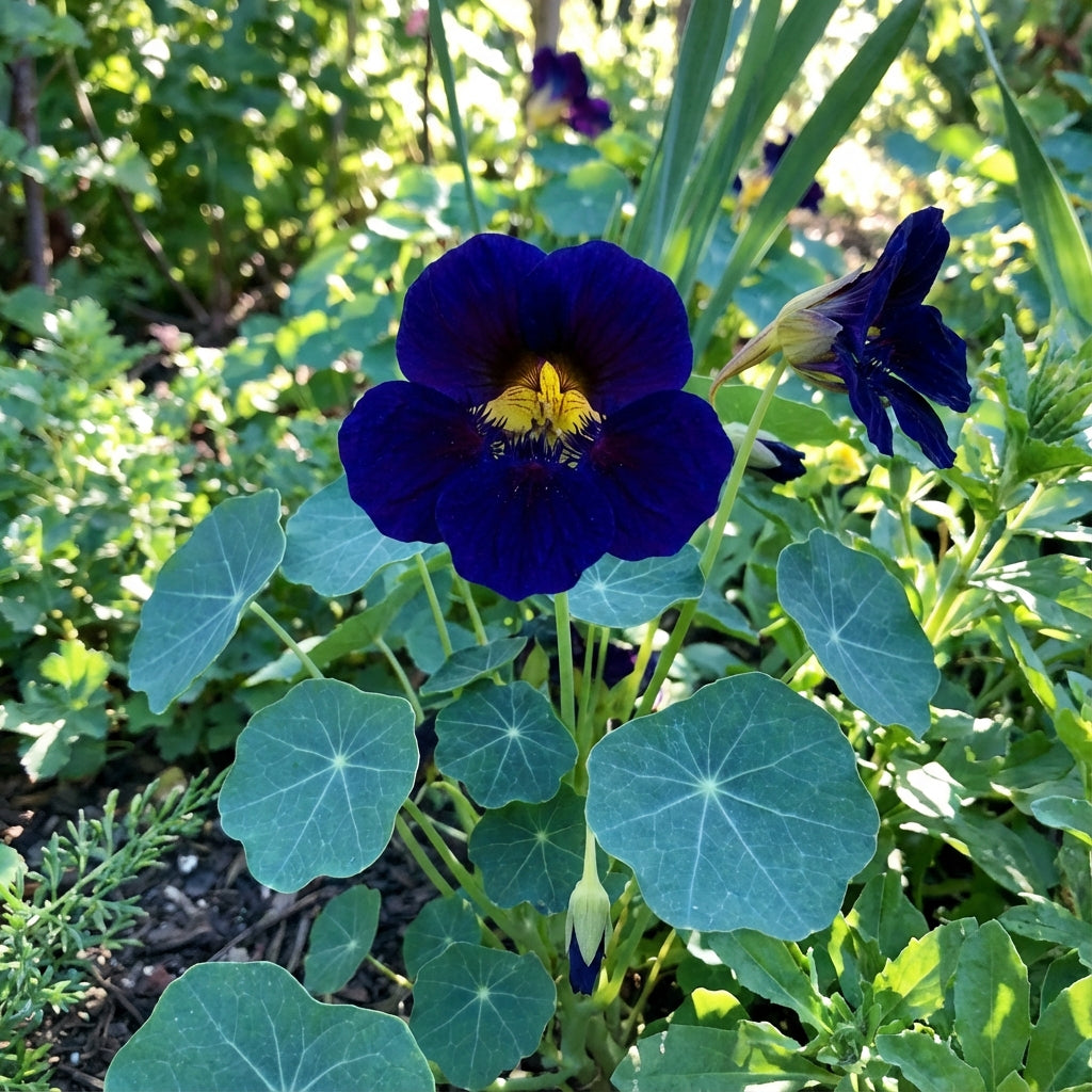 Dark Blue Nasturtium Flower Seeds for Easy Planting
