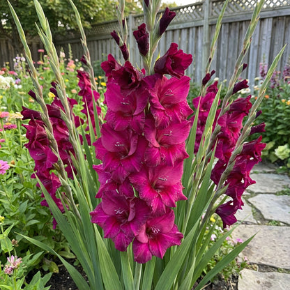 Dark Pink Gladiolus Flower Seeds for Planting