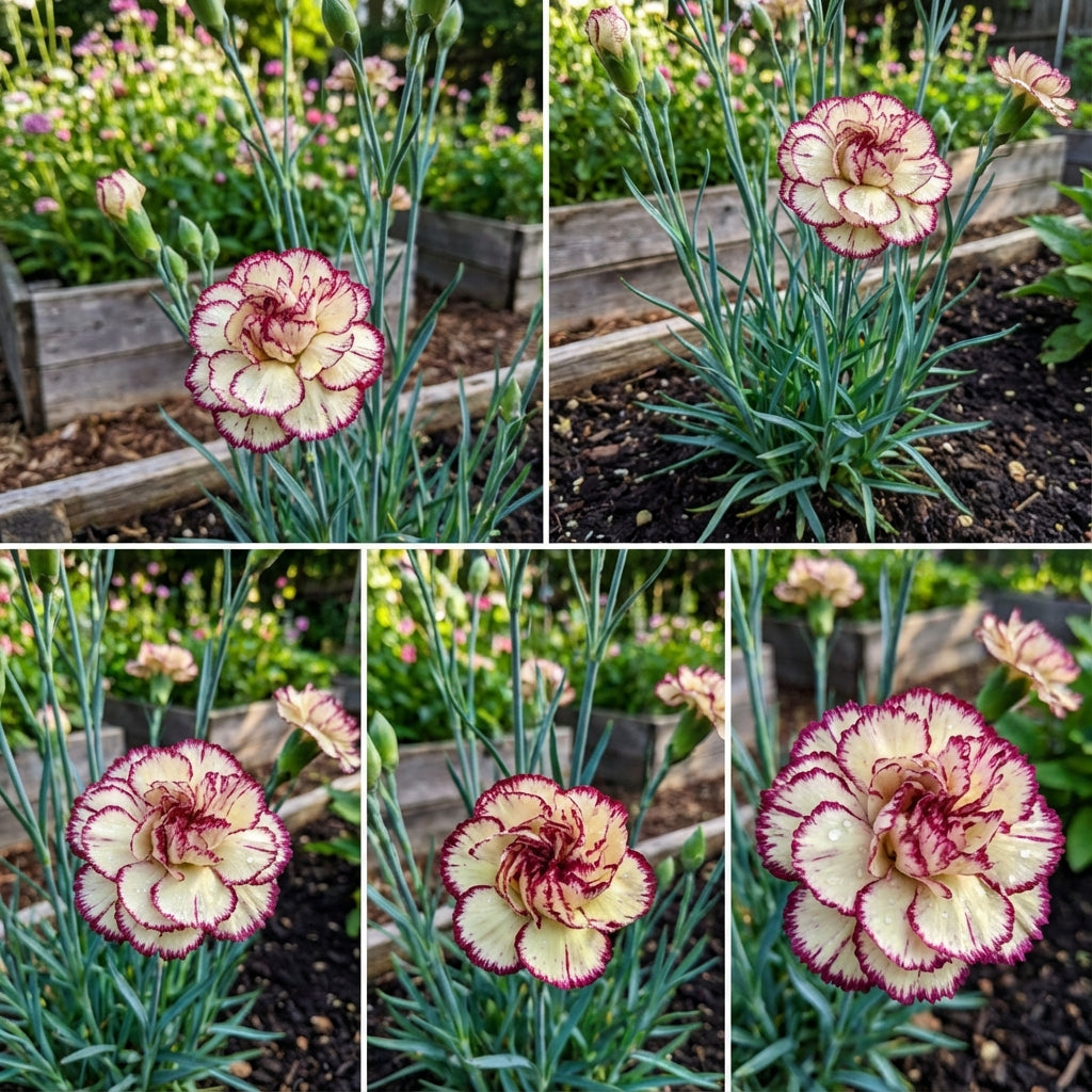 White Maroon Carnation Flower Seeds for Easy Planting