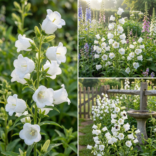 White Canterbury Bells Flower Seeds for Planting