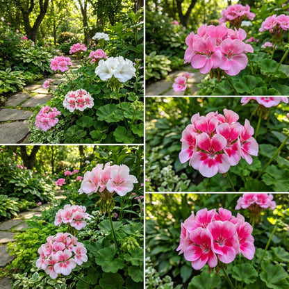 Elegant Garden Planting: Dynamic Pink & White Geranium Seeds