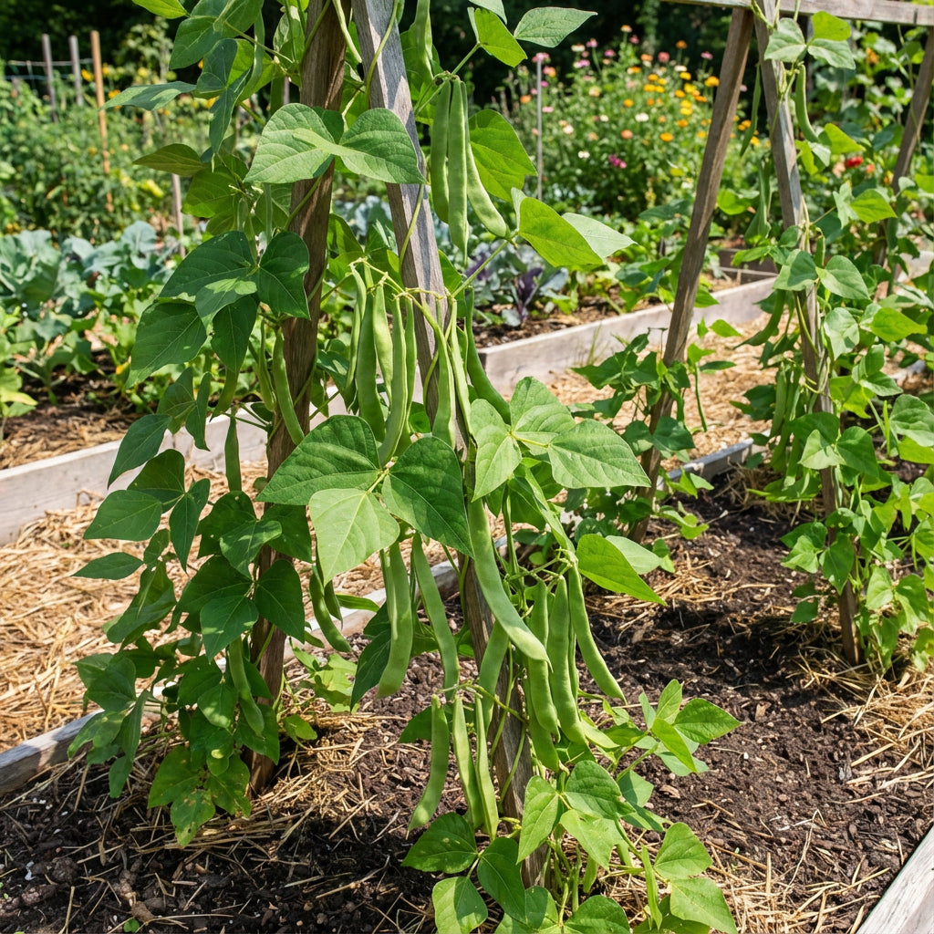 Green Romano Pole Bean Seeds for Vegetable Planting
