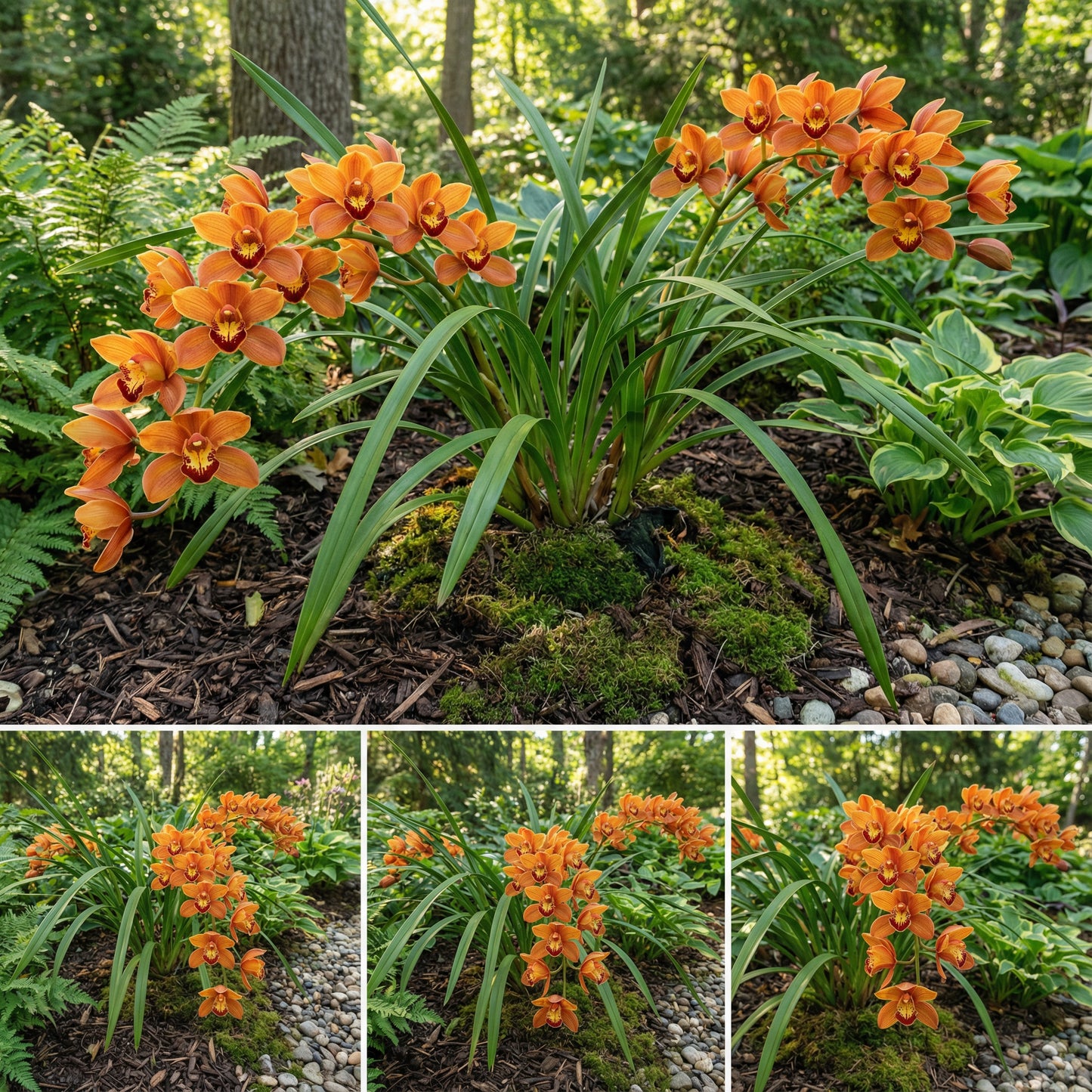 Orange Cymbidium Orchid Seeds - Elegant Blooms for Planting
