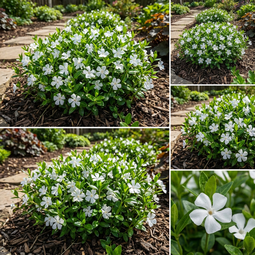 White Vinca Flower Seeds for Planting  Ideal for Lush Gardens and Vibrant Landscapes