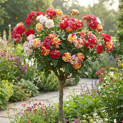 Tricolor Rose Standard Flower Planting Seeds for Vibrant and Beautiful Blooms in Your Garden