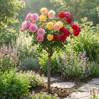 Tricolor Rose Standard Flower Planting Seeds for Vibrant and Beautiful Blooms in Your Garden