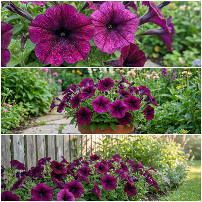 Dark Purple Magenta Petunia Seeds for Planting - Vibrant Annual Flower Seeds for Colorful Gardens