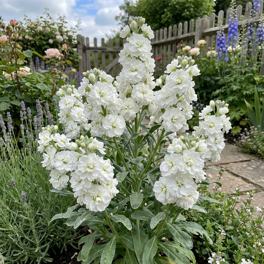 White Matthiola Incana Flower Seeds for Garden Planting - Seed for Beautiful and Fragrant Blooms