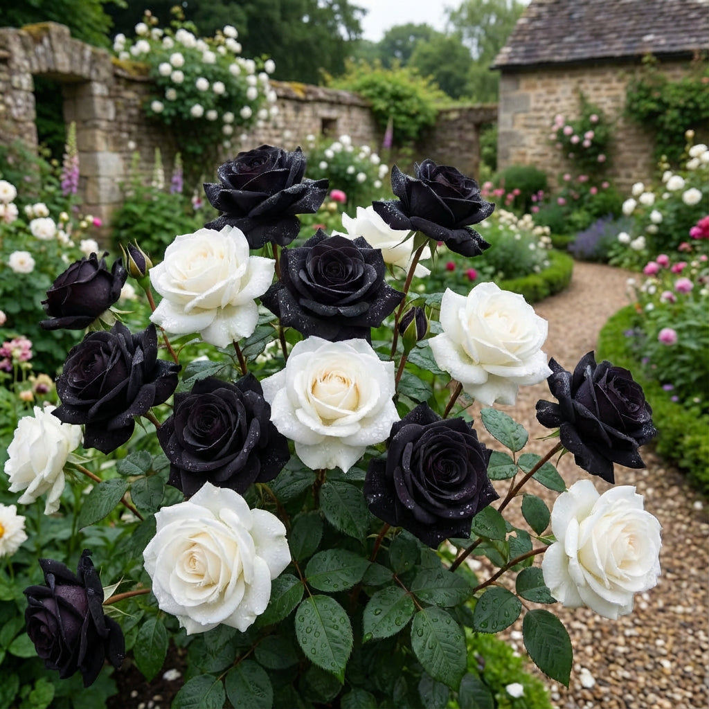 Black and White Rose Seeds for Easy Planting