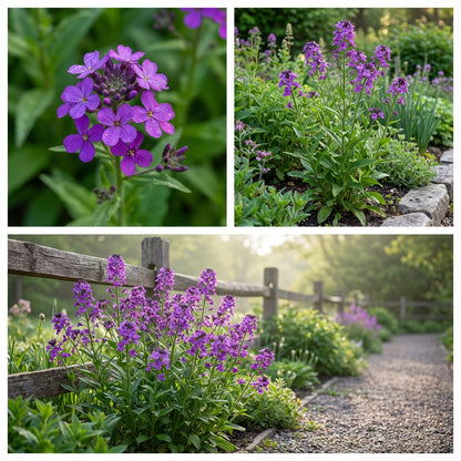 Violet Dame's Rocket Flower Planting Seeds - Biennial Seeds for Vibrant Garden Blooms