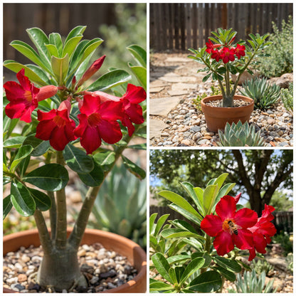 Red Adenium Obesum Flower Planting Seeds - Vibrant Desert Rose Seeds for Your Garden