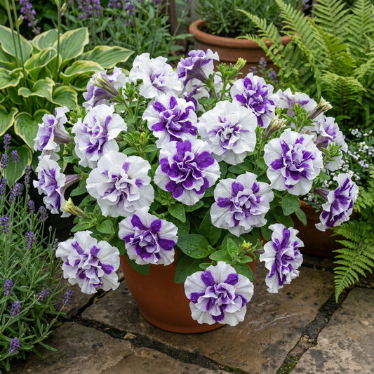 White Violet Double Petunia Flower Planting for a Flourishing Garden  Seed for Gorgeous Spring Blooms