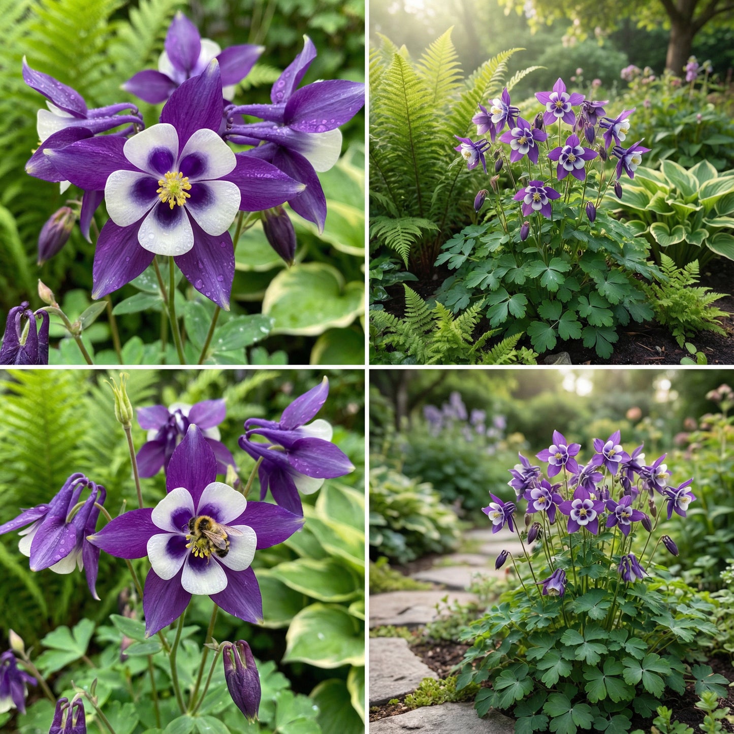 Violet White Columbine William Flower Seeds  Premium Quality Planting Seeds for Vibrant Garden Blooms