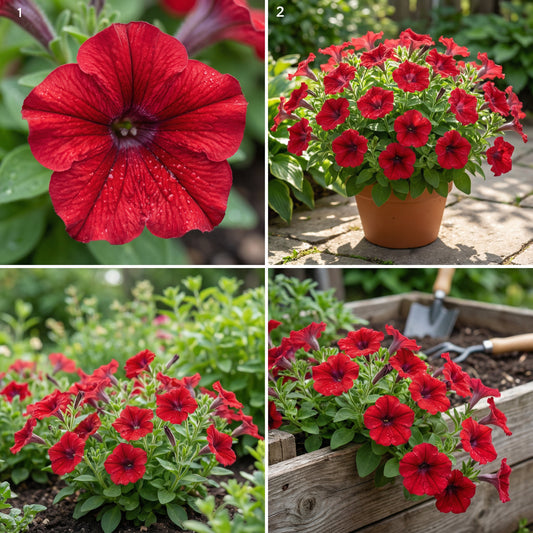 Red Petunia Petals Flower Planting Seeds for Lush and Colorful Gardens