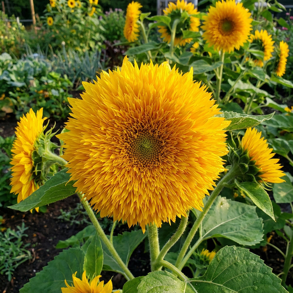 Yellow Bear Sunflowers Flower Seeds Planting Vibrant
