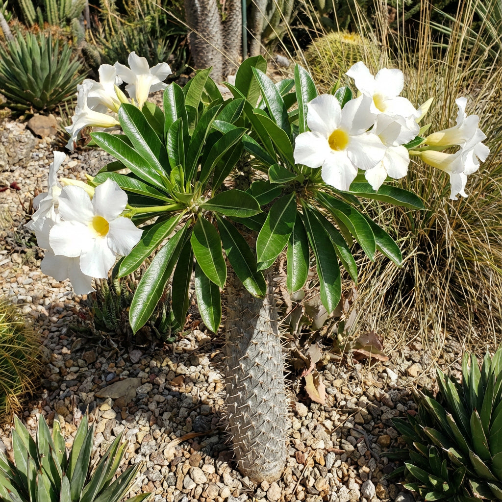 White Pachypodium Lamerei Plant Seeds for Gardening Enthusiasts: Ideal for Tropical Landscaping and Indoor Decoration