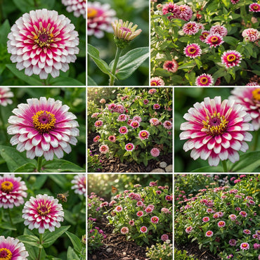 Zinnia Flower Planting Bright White Pink - Seed for Vibrant Blooms in Your Garden