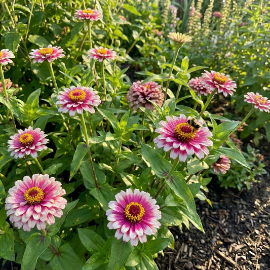 Zinnia Flower Planting Bright White Pink - Seed for Vibrant Blooms in Your Garden