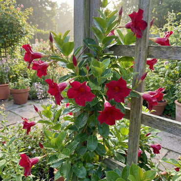 Mandevilla Red Sanderi Flower Seeds for Planting  Vibrant Climbing Blooms