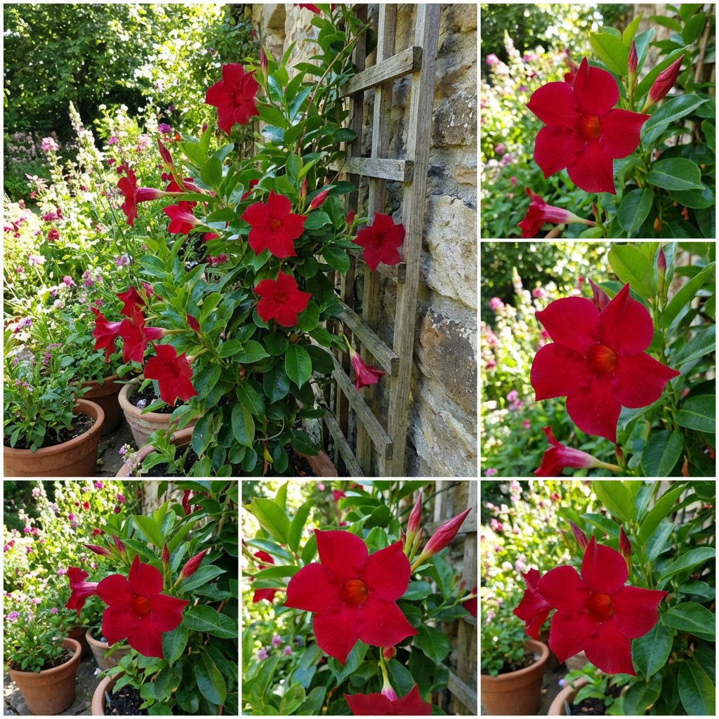 Dipladenia Red Flower Seeds for Planting  Vibrant and Hardy Climbing Plants