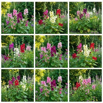 Hollyhock Mix Seeds for Planting  Vibrant Flower Garden Blooms