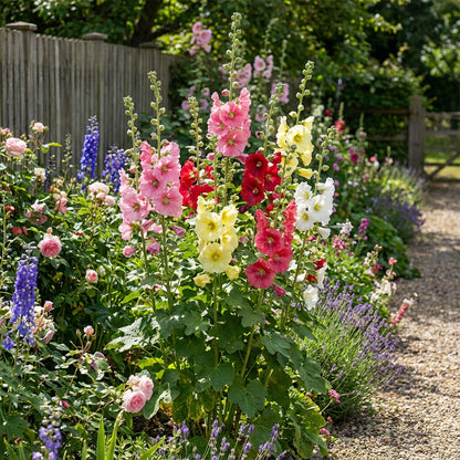 Hollyhock Mix Seeds for Planting  Vibrant Flower Garden Blooms
