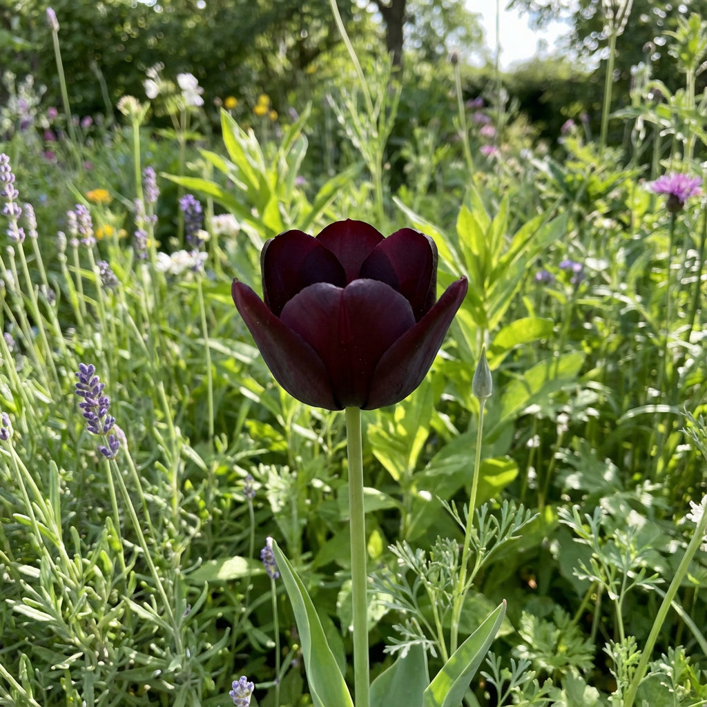 California Poppy Flower Tulip Black Seeds for Planting - Elegant Purple Tulip Flower Seeds for Stunning Gardens Planting Seeds - 1 pcs