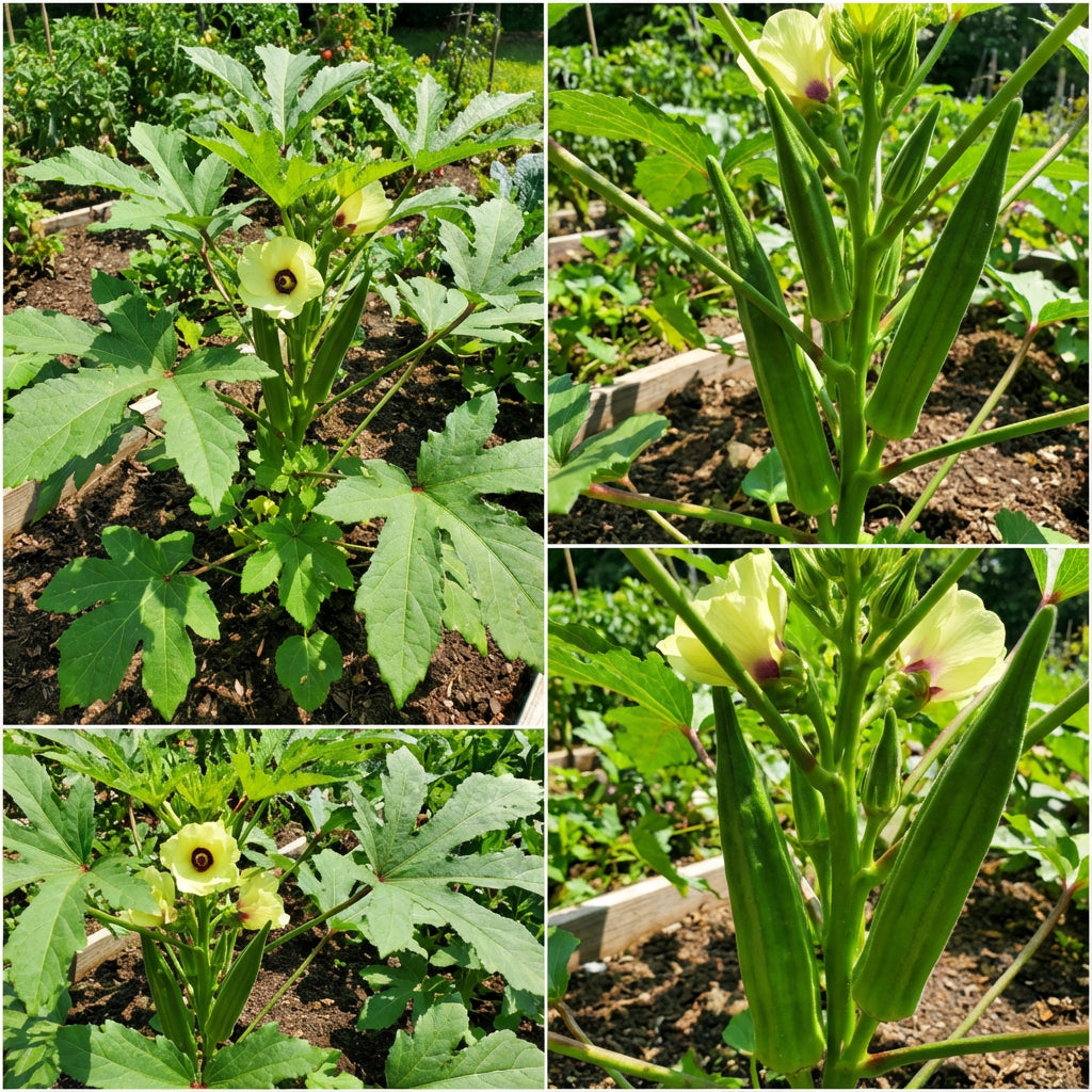 Green Okra Seeds for Planting Vegetable Garden Essentials