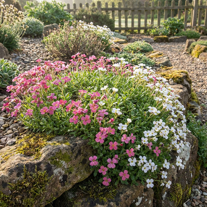Rock CRESS Flower Seeds Planting in Beautiful Pink and White Varieties for Vibrant Gardens