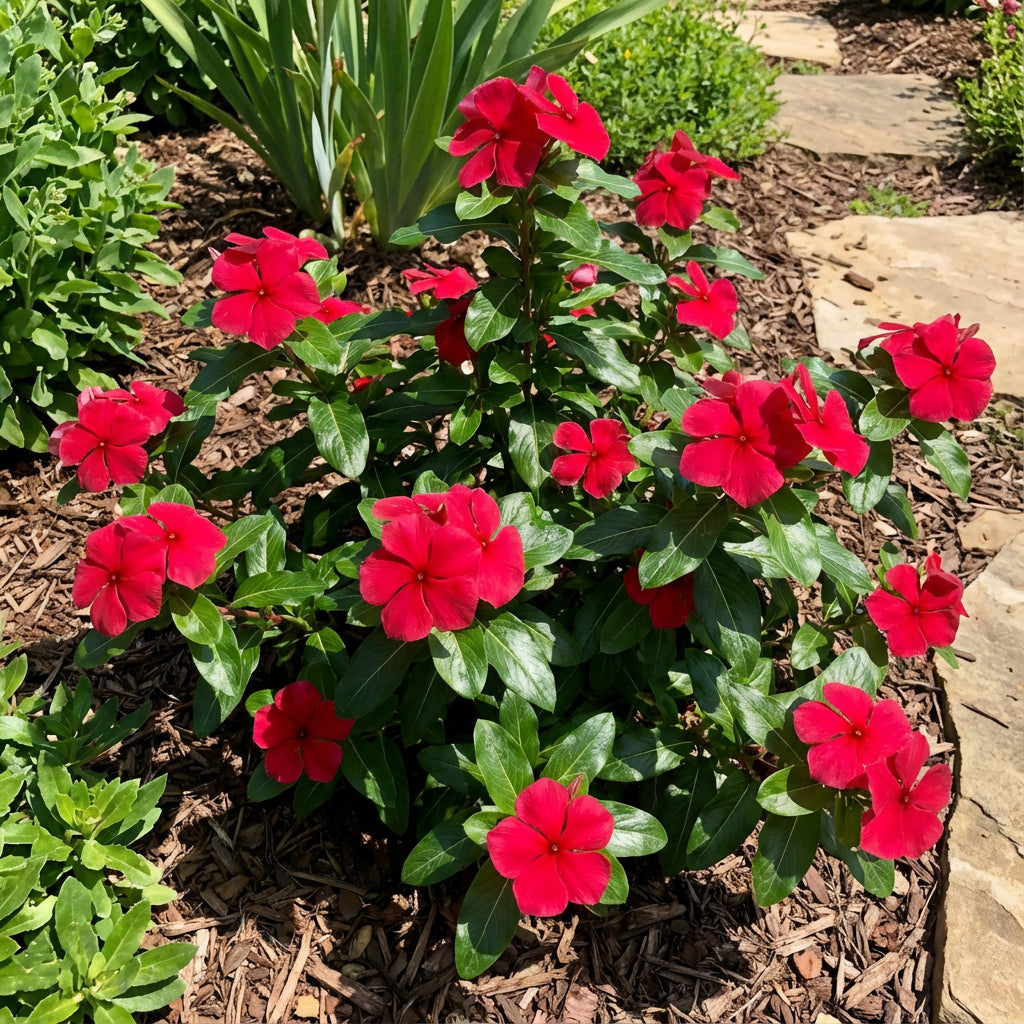 Red Periwinkle Vinca Flower Seeds for Easy Planting