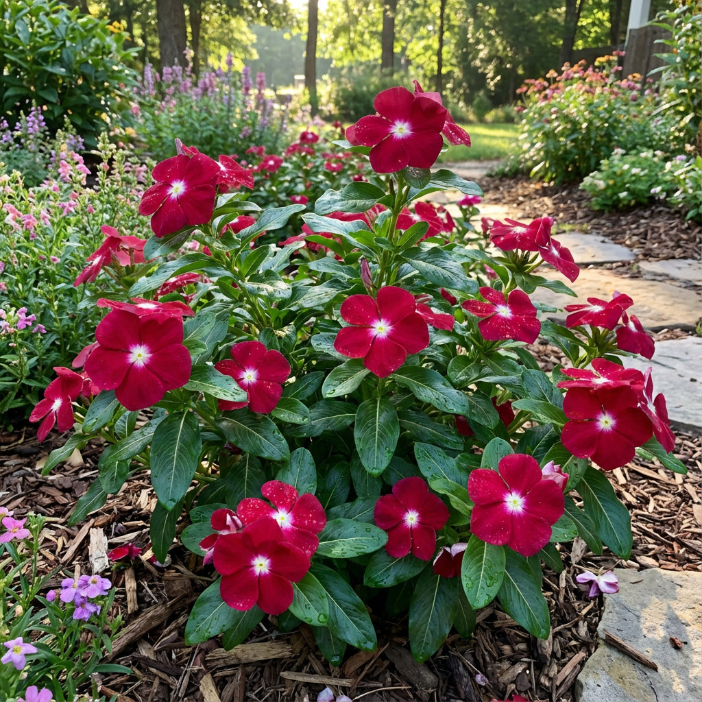 Red Periwinkle Vinca Flower Seeds for Easy Planting