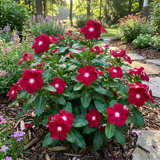 Red Periwinkle Vinca Flower Seeds for Easy Planting
