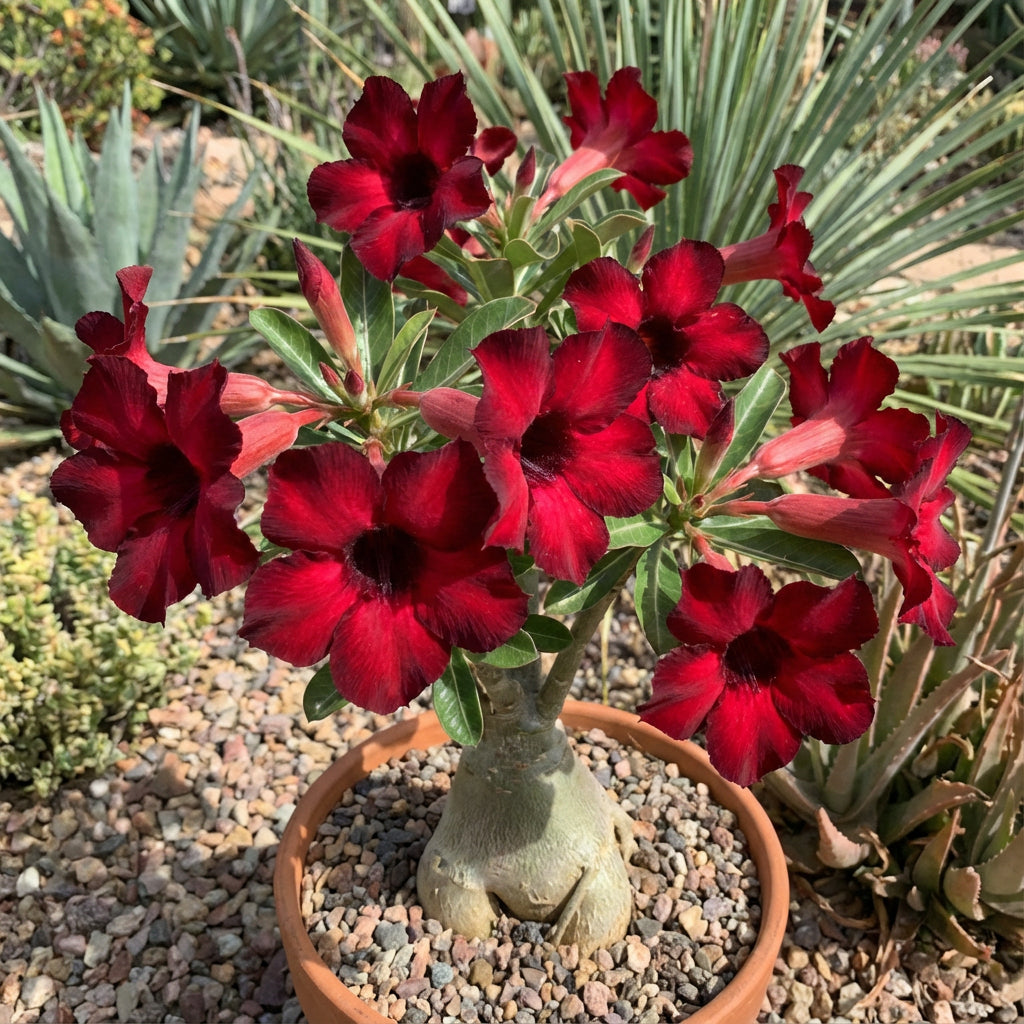 Adenium Obesum Flower Seeds - Planting Red Black - Premium Quality Seeds for Vibrant Blooms