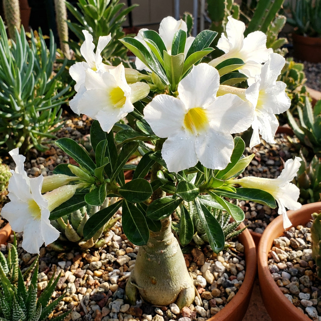 White Adenium Obesum Seeds - Planting Made Easy
