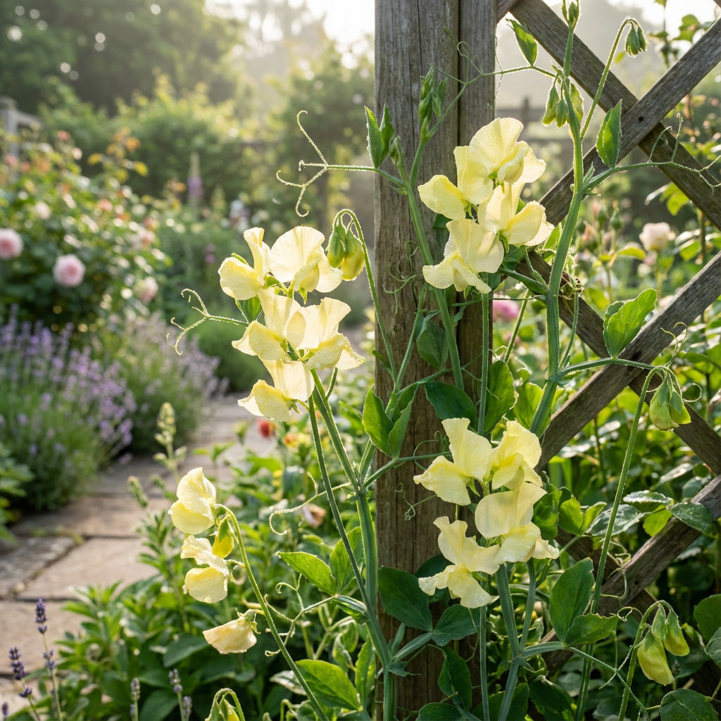 Graines de pois de senteur : Fleurs jaunes éclatantes pour les amateurs de jardinage