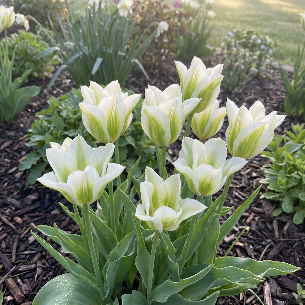 White & Green Tulip Flower Seeds for Planting
