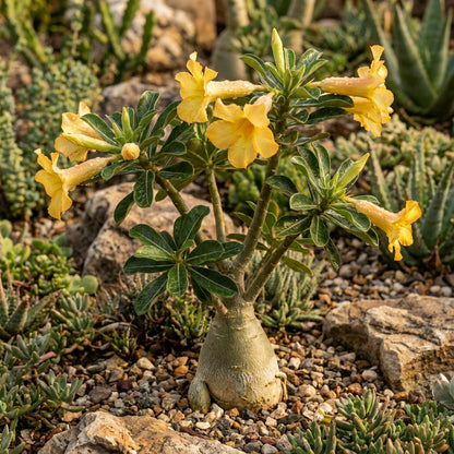 Adenium Obesum Yellow Flower Seeds for Easy Planting