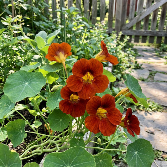 Plant Dark Orange Nasturtium Flower Seeds for a Colorful Garden