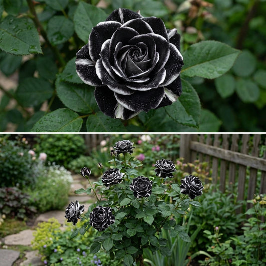Seltene Schwarz-Weiße Rosensamen für Einzigartige Bepflanzung