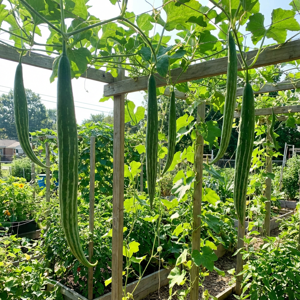 snake gourd plant growing Unique Snake Gourd Vegetable Seeds For Planting
